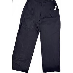 NWT Gap Softsuit Trouser High Rise Wide Leg Pants Navy Office Size 16 Tencel